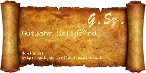 Gutjahr Szilárd névjegykártya